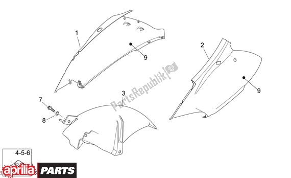 Alle onderdelen voor de Zijbeplating van de Aprilia Atlantic 125-250 EU3 31 2006