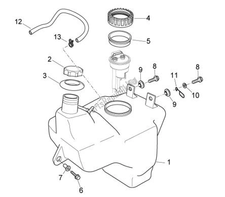 Alle onderdelen voor de Benzinetank van de Aprilia Atlantic 67 300 2010 - 2011