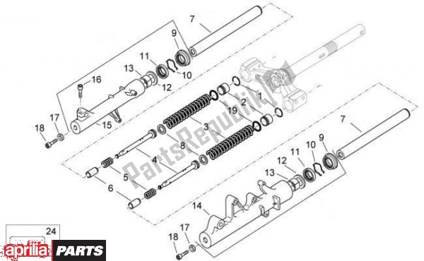 Tutte le parti per il Bestanddeelen Voorvork K del Aprilia Atlantic 67 300 2010 - 2011