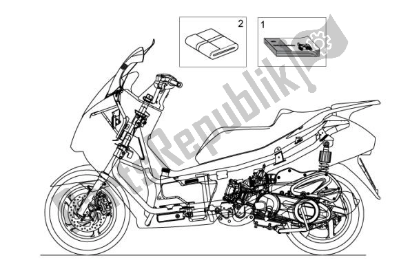 Alle onderdelen voor de Boordgereedschap van de Aprilia Atlantic 67 300 2010 - 2011