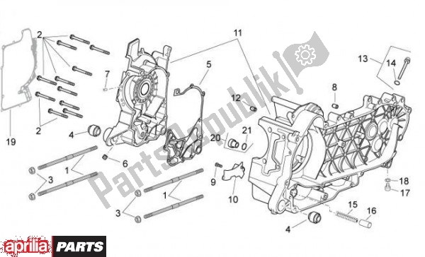 Todas las partes para Caja Del Cigüeñal de Aprilia Atlantic 67 300 2010 - 2011