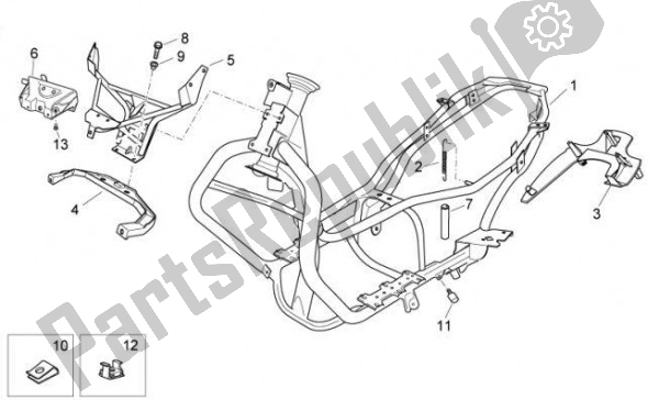 All parts for the Frame of the Aprilia Atlantic 67 300 2010 - 2011