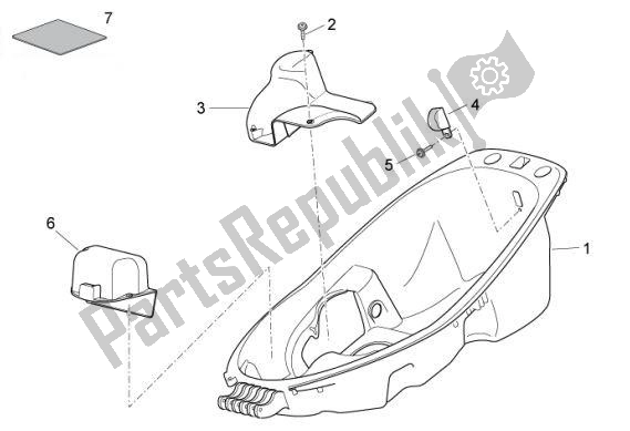 Todas as partes de Helmbak do Aprilia Atlantic 67 300 2010 - 2011