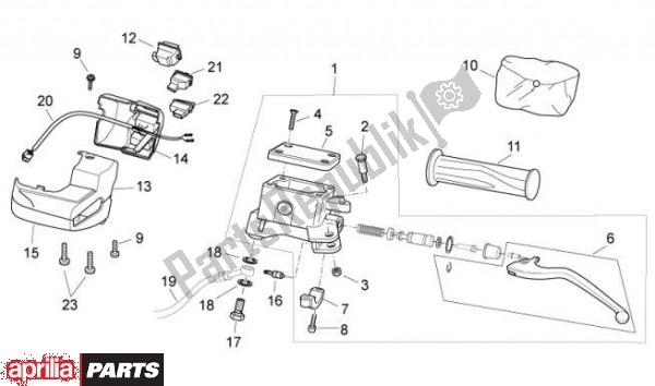 Alle Teile für das Schakelingen Links des Aprilia Atlantic 67 300 2010 - 2011