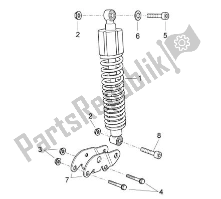 Tutte le parti per il Ammortizzatore Posteriore del Aprilia Atlantic 67 300 2010 - 2011