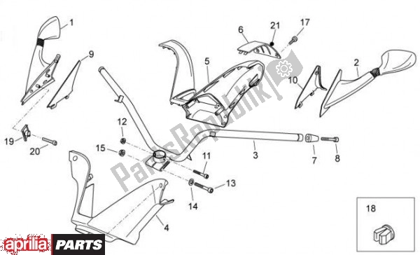 Todas as partes de Guidão do Aprilia Atlantic 67 300 2010 - 2011