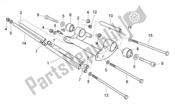 Todas as partes de Swingarm do Aprilia Atlantic 67 300 2010 - 2011