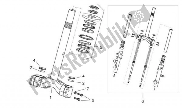 Tutte le parti per il Telescoopvork M del Aprilia Atlantic 67 300 2010 - 2011