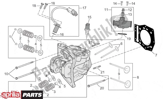 All parts for the Cylinder Head of the Aprilia Atlantic 680 500 2001 - 2004