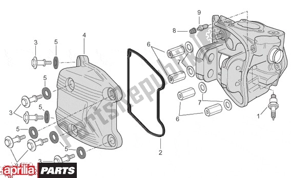 Todas las partes para Cilinderkopdeksel Ext Thermostaat de Aprilia Atlantic 680 500 2001 - 2004