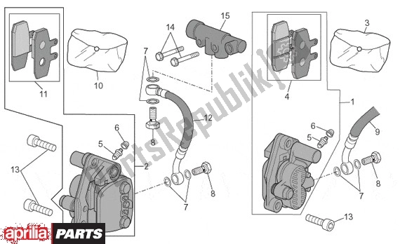 Tutte le parti per il Voorwielremklauw del Aprilia Atlantic 680 500 2001 - 2004