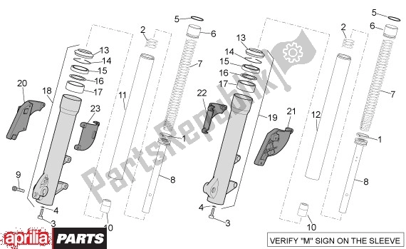 Tutte le parti per il Vork Componenten Marzocchi del Aprilia Atlantic 680 500 2001 - 2004