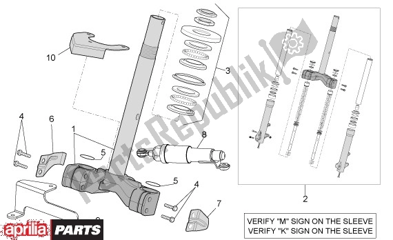 Tutte le parti per il Forchetta del Aprilia Atlantic 680 500 2001 - 2004