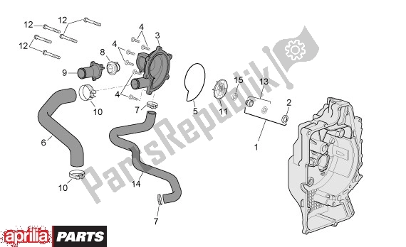 Toutes les pièces pour le Waterpomp Ext Thermostaat du Aprilia Atlantic 680 500 2001 - 2004