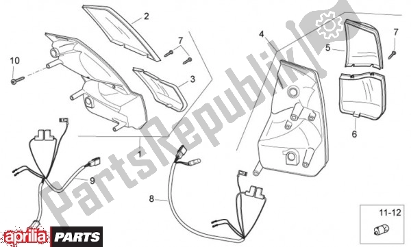 Todas as partes de Luz Traseira do Aprilia Atlantic EU3 68 125 2010 - 2011