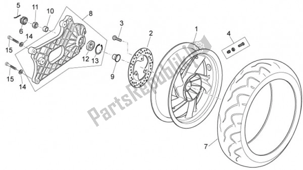 All parts for the Rear Wheel of the Aprilia Atlantic EU3 68 125 2010 - 2011