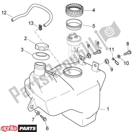 All parts for the Fuel Tank of the Aprilia Atlantic EU3 68 125 2010 - 2011