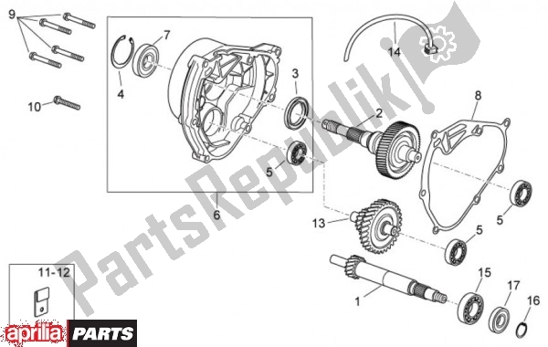 Todas as partes de Drijfwerk do Aprilia Atlantic EU3 68 125 2010 - 2011