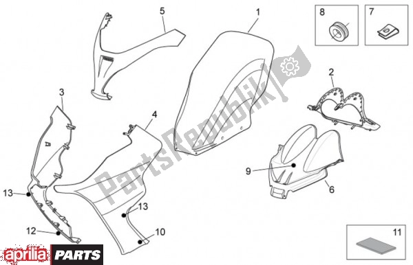 Toutes les pièces pour le Frontafschermingen du Aprilia Atlantic EU3 68 125 2010 - 2011