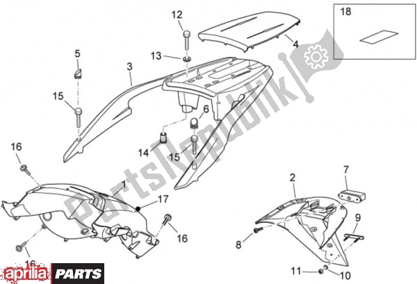 Todas las partes para Titular De Matrícula de Aprilia Atlantic EU3 68 125 2010 - 2011