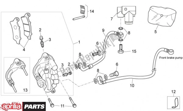 Alle Teile für das Remsysteem Voor des Aprilia Atlantic EU3 68 125 2010 - 2011