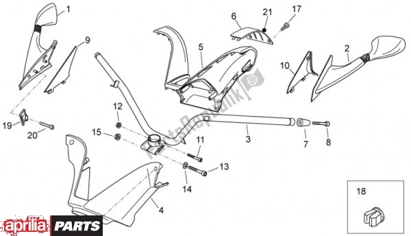 All parts for the Handlebar of the Aprilia Atlantic EU3 68 125 2010 - 2011