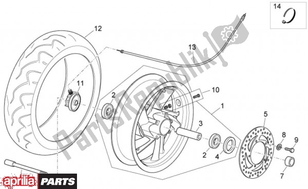 Wszystkie części do Przednie Ko? O Aprilia Atlantic EU3 68 125 2010 - 2011