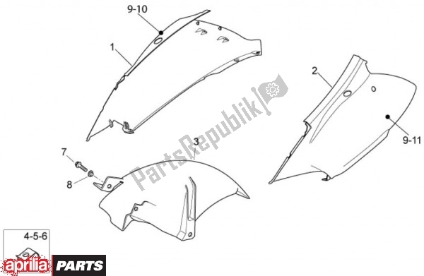 Todas las partes para Zijbekledingen de Aprilia Atlantic EU3 68 125 2010 - 2011