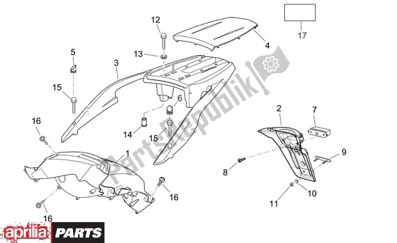 Alle onderdelen voor de Bagagedrager van de Aprilia Atlantic Sprint 400-500 682 2005 - 2007