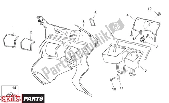 Toutes les pièces pour le Beenschild Binnenzijde du Aprilia Atlantic Sprint 400-500 682 2005 - 2007