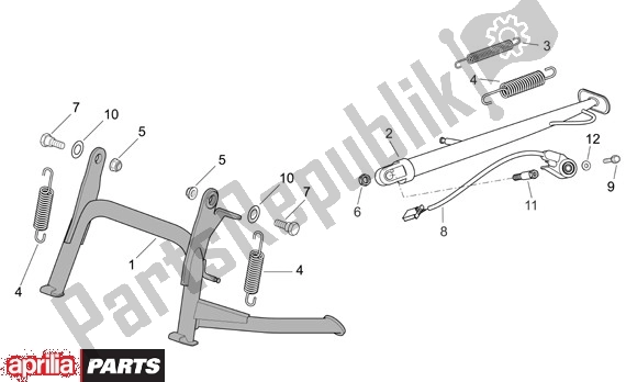 Alle Teile für das Mittelständer des Aprilia Atlantic Sprint 400-500 682 2005 - 2007