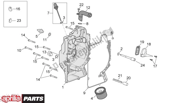 Alle onderdelen voor de Ontstekkerdeksel van de Aprilia Atlantic Sprint 400-500 682 2005 - 2007