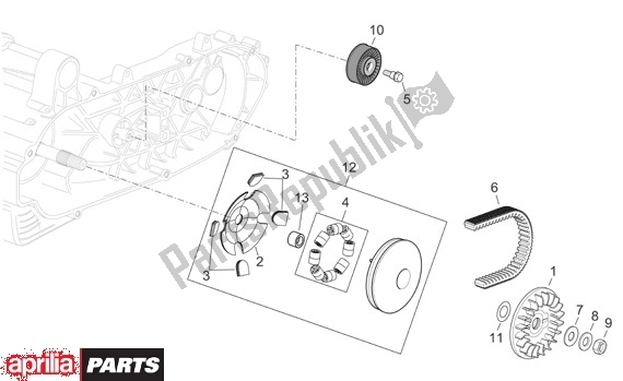 Todas las partes para Primaire Poelie de Aprilia Atlantic Sprint 400-500 682 2005 - 2007