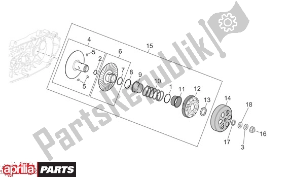 All parts for the Secundaire Poelie of the Aprilia Atlantic Sprint 400-500 682 2005 - 2007
