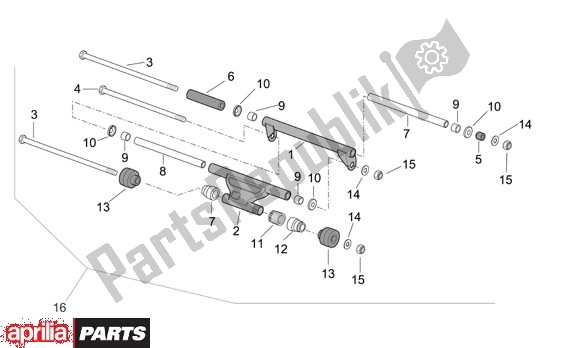 Wszystkie części do Swingarm Aprilia Atlantic Sprint 400-500 682 2005 - 2007