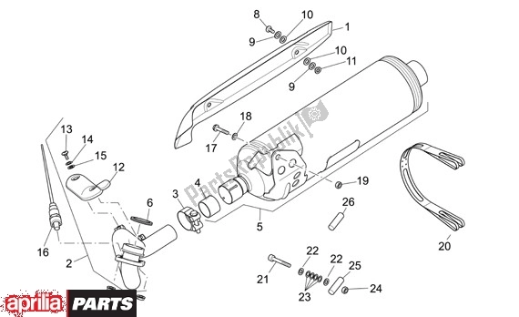 Tutte le parti per il Uitlaatgroep Euro 3 del Aprilia Atlantic Sprint 400-500 682 2005 - 2007