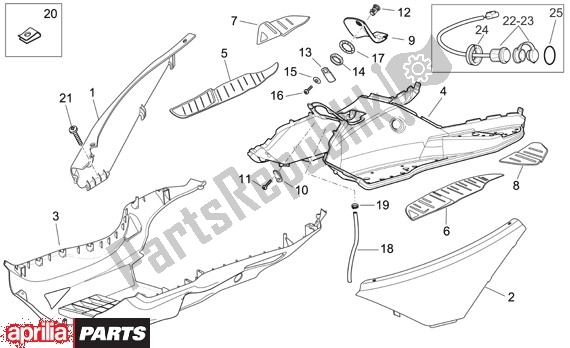 Wszystkie części do Voetruimteafdekking Aprilia Atlantic Sprint 400-500 682 2005 - 2007