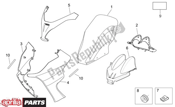 Alle Teile für das Voorscherm des Aprilia Atlantic Sprint 400-500 682 2005 - 2007