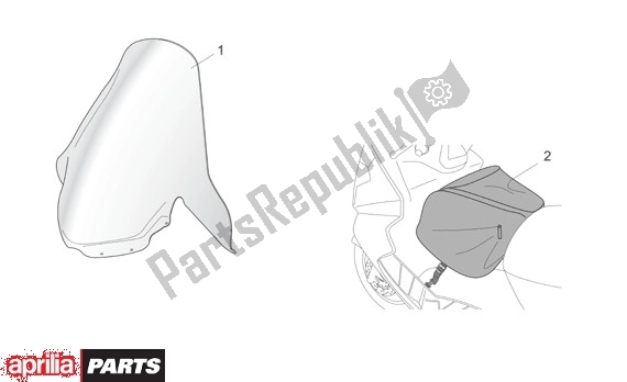 Alle onderdelen voor de Windscherm van de Aprilia Atlantic Sprint 400-500 682 2005 - 2007