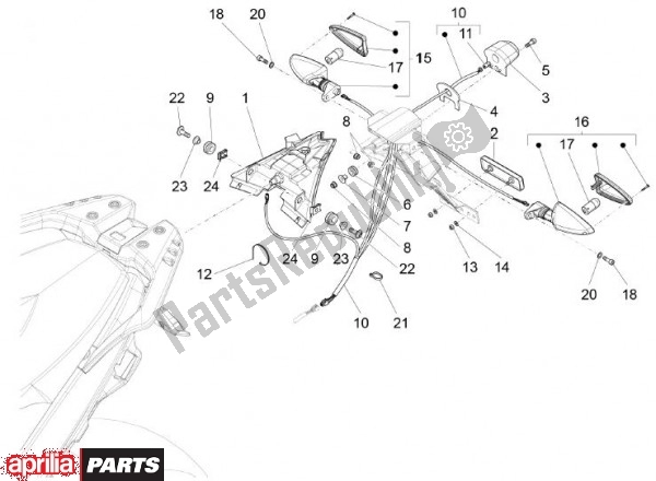 All parts for the Taillight of the Aprilia Capo Nord 89 1200 2013