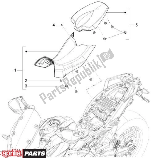 Alle onderdelen voor de Buddyseat van de Aprilia Capo Nord 89 1200 2013