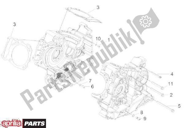 Todas as partes de Carter Motor Ii do Aprilia Capo Nord 89 1200 2013