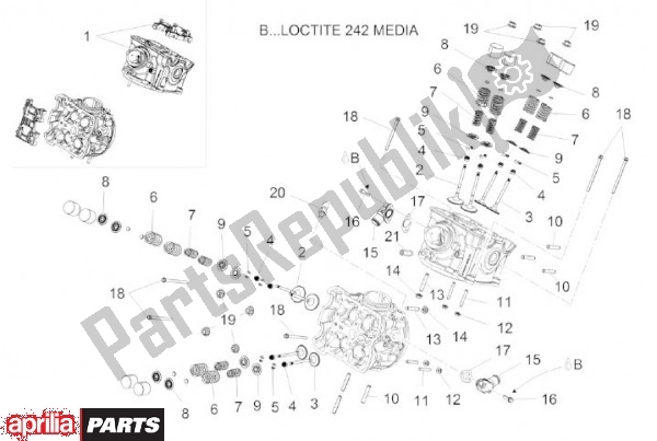 Alle onderdelen voor de Cilinderkop van de Aprilia Capo Nord 89 1200 2013