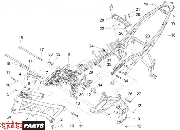 Tutte le parti per il Frame del Aprilia Capo Nord 89 1200 2013