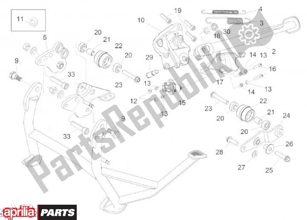 All parts for the Center Stand of the Aprilia Capo Nord 89 1200 2013