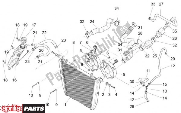 All parts for the Radiator of the Aprilia Capo Nord 89 1200 2013