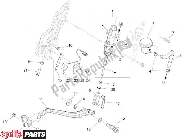 All parts for the Voetrempedaal of the Aprilia Capo Nord 89 1200 2013