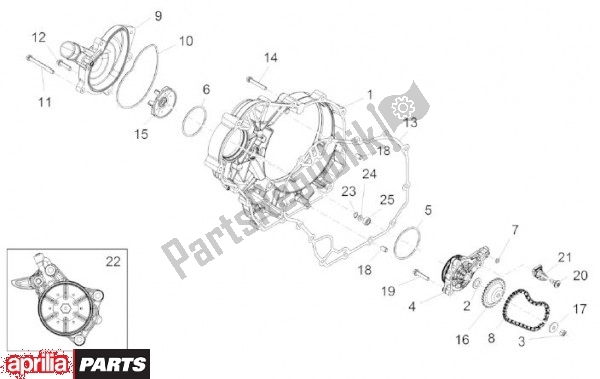 All parts for the Water Pump of the Aprilia Capo Nord 89 1200 2013