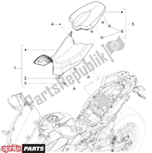 All parts for the Buddyseat of the Aprilia Capo Nord Travel Pack 90 1200 2013