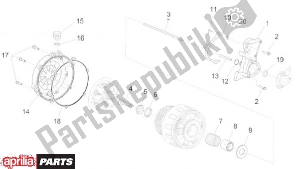 All parts for the Clutch Cover of the Aprilia Capo Nord Travel Pack 90 1200 2013